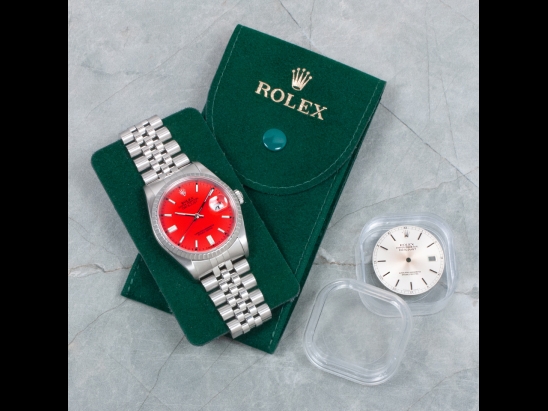 Rolex Datejust 36 Custom Rosso Jubilee Red Ferrari - Double Dial  Watch  16220